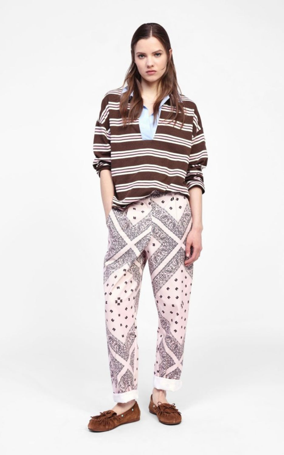 Pantaloni chino stampa foulard