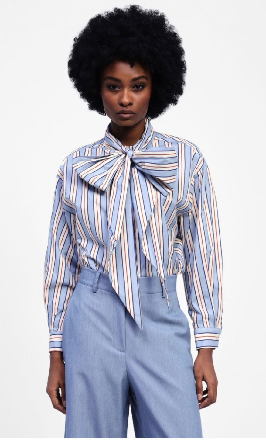 Camicia con fiocco e righe