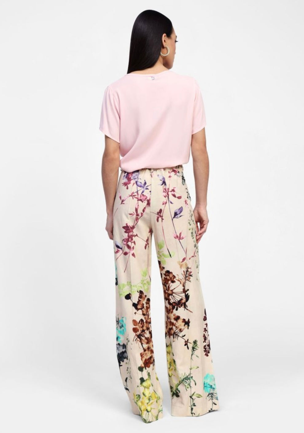 Pantaloni palazzo fantasia floreale