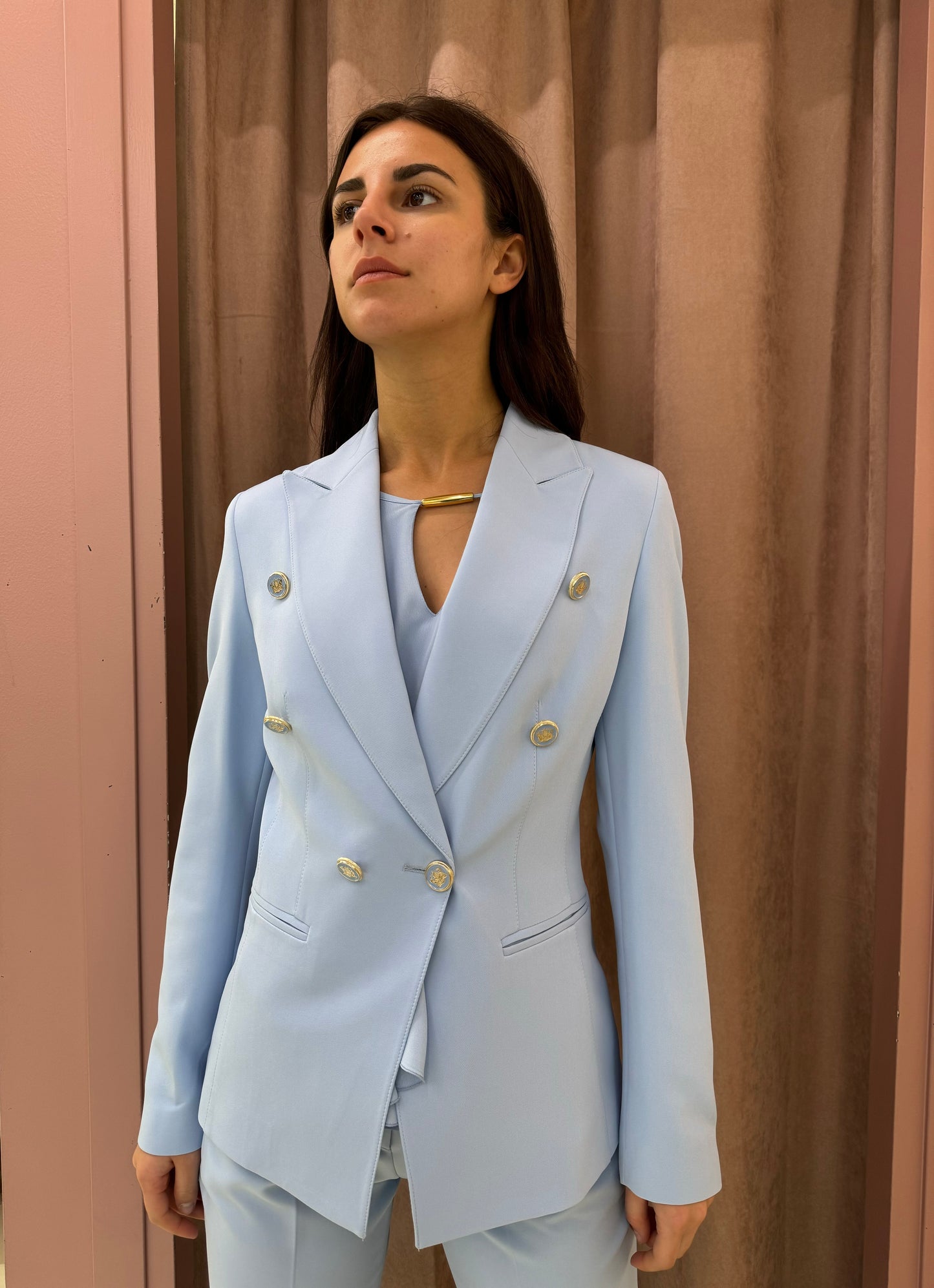 Giacca tailleur azzurro