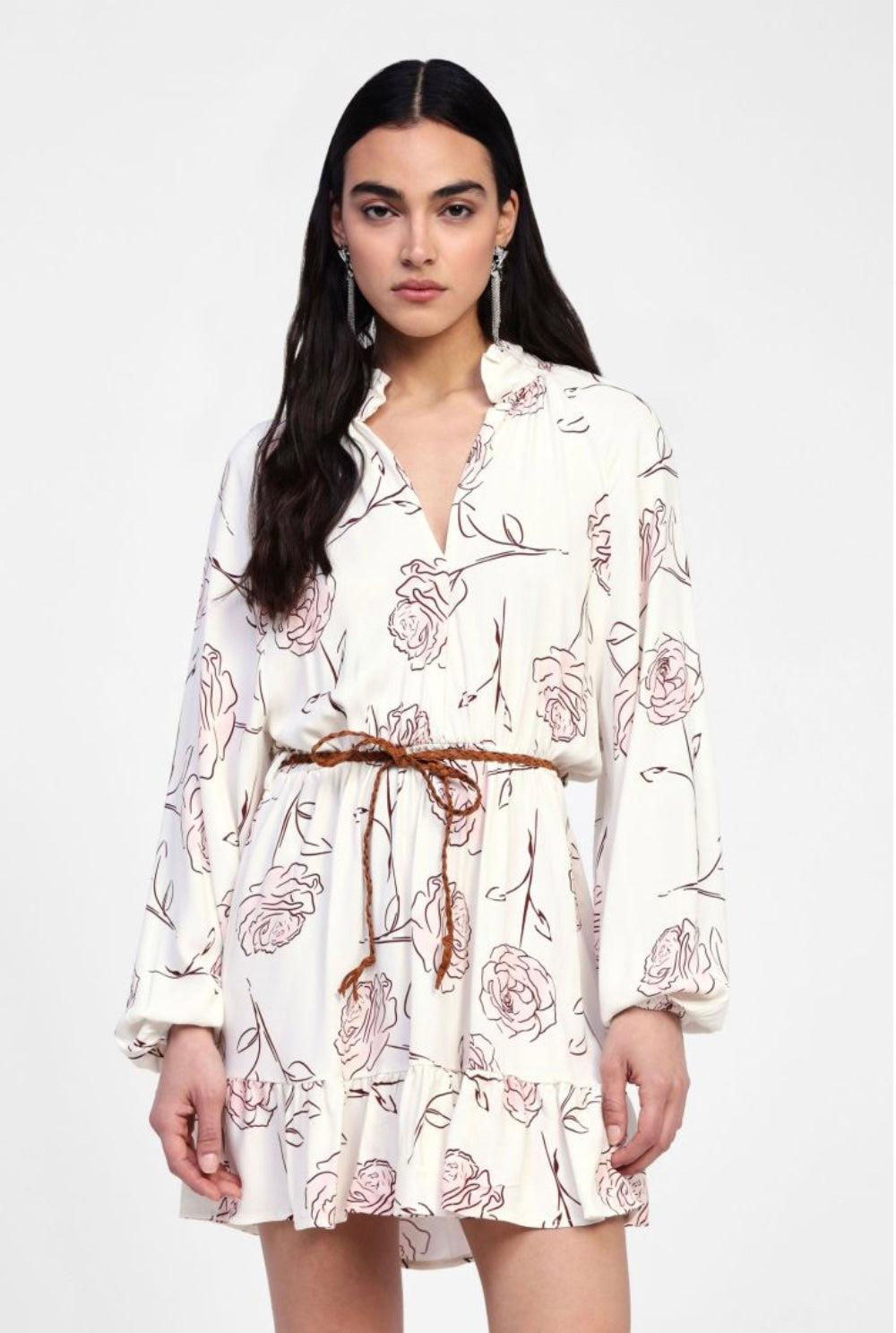 Vestito corto con stampa floreale