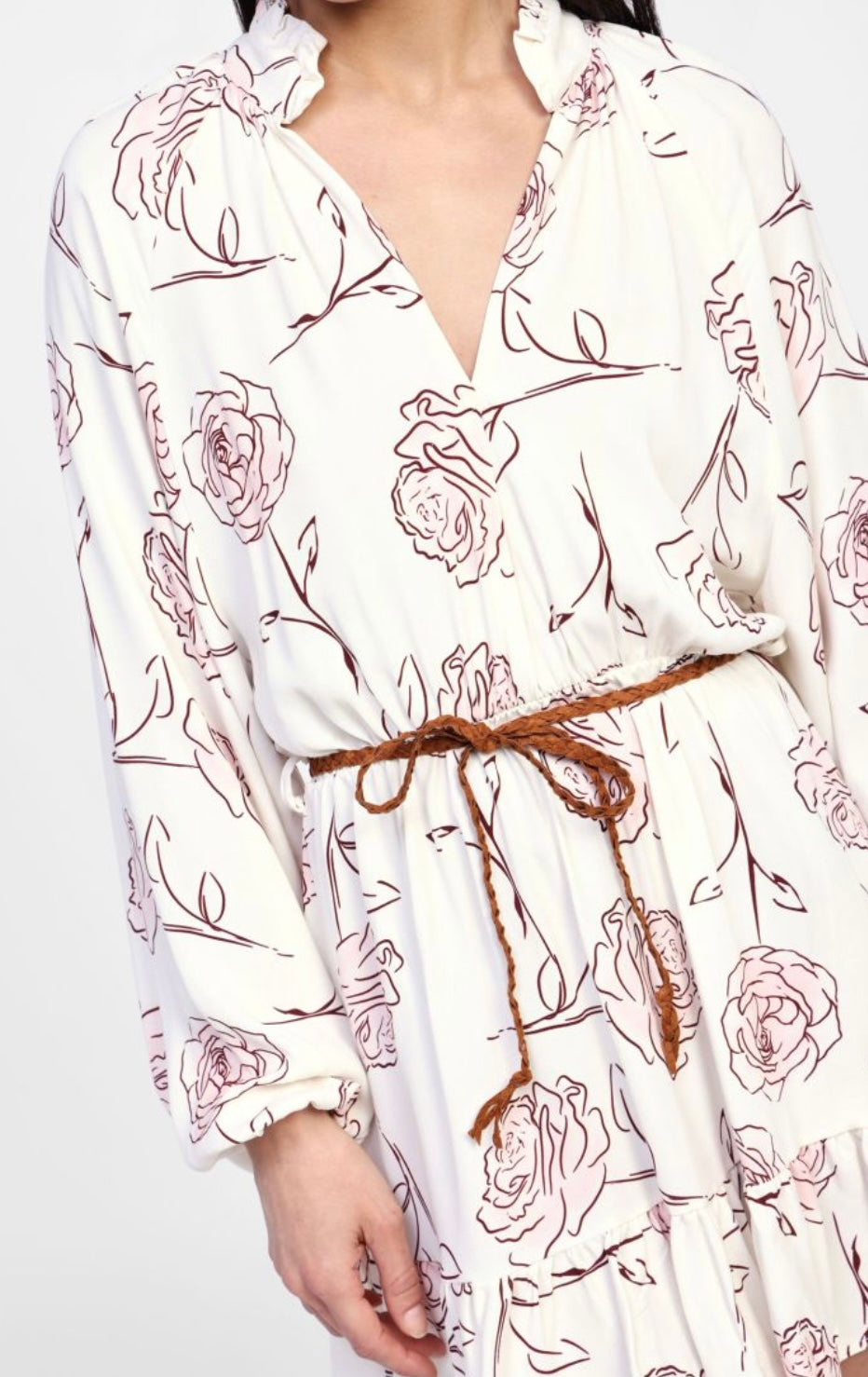 Vestito corto con stampa floreale