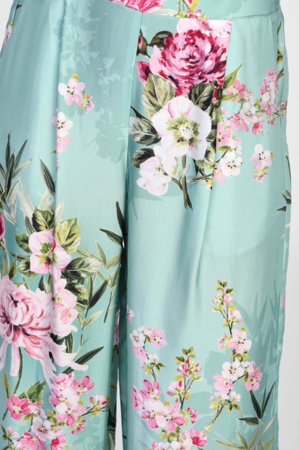Pantaloni larghi fluidi con stampa floreale