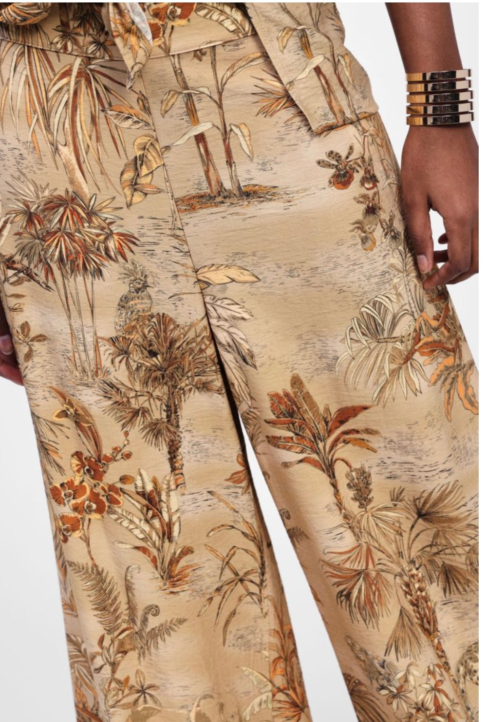 Pantaloni palazzo fantasia vita alta
