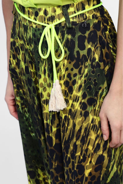 Gonna lunga stampa animalier con cordino