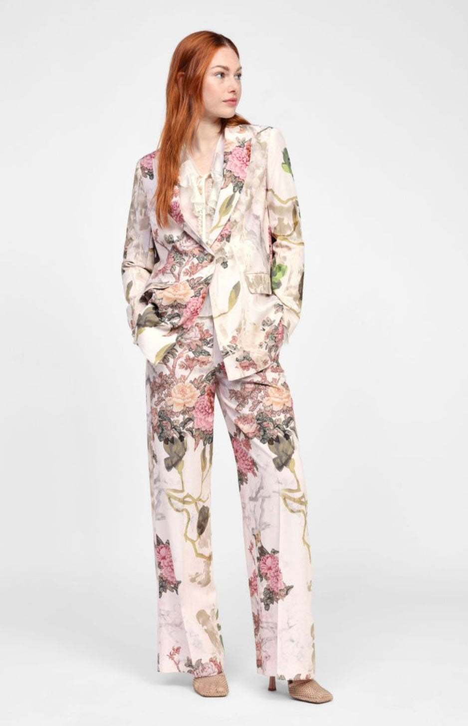 Pantaloni ampia stampa floreale
