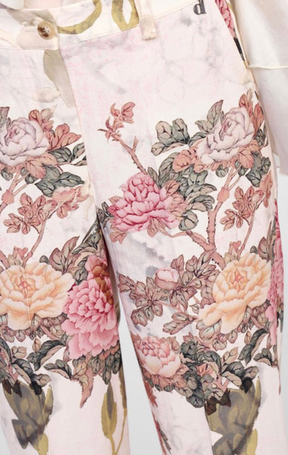 Pantaloni ampia stampa floreale