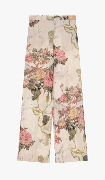 Pantaloni ampia stampa floreale