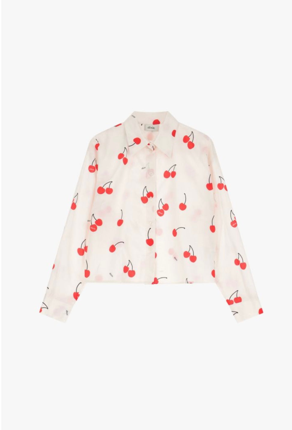 Camicia con stampa ciliegie e bottoni