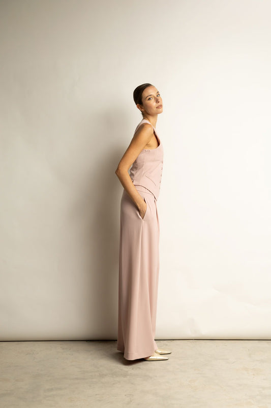 Completo gilet e pantalone palazzo – Angela Davis